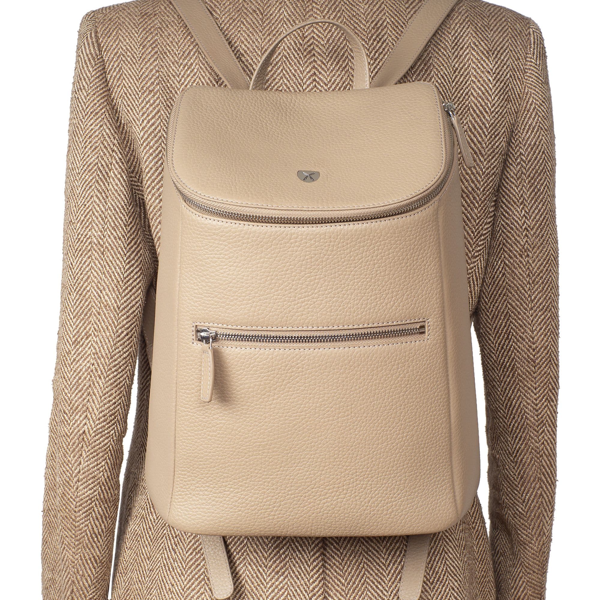 damenrucksack-743urb-1.jpg Damenrucksack Lederrucksack 13 Zoll Leder beige – Bild 1