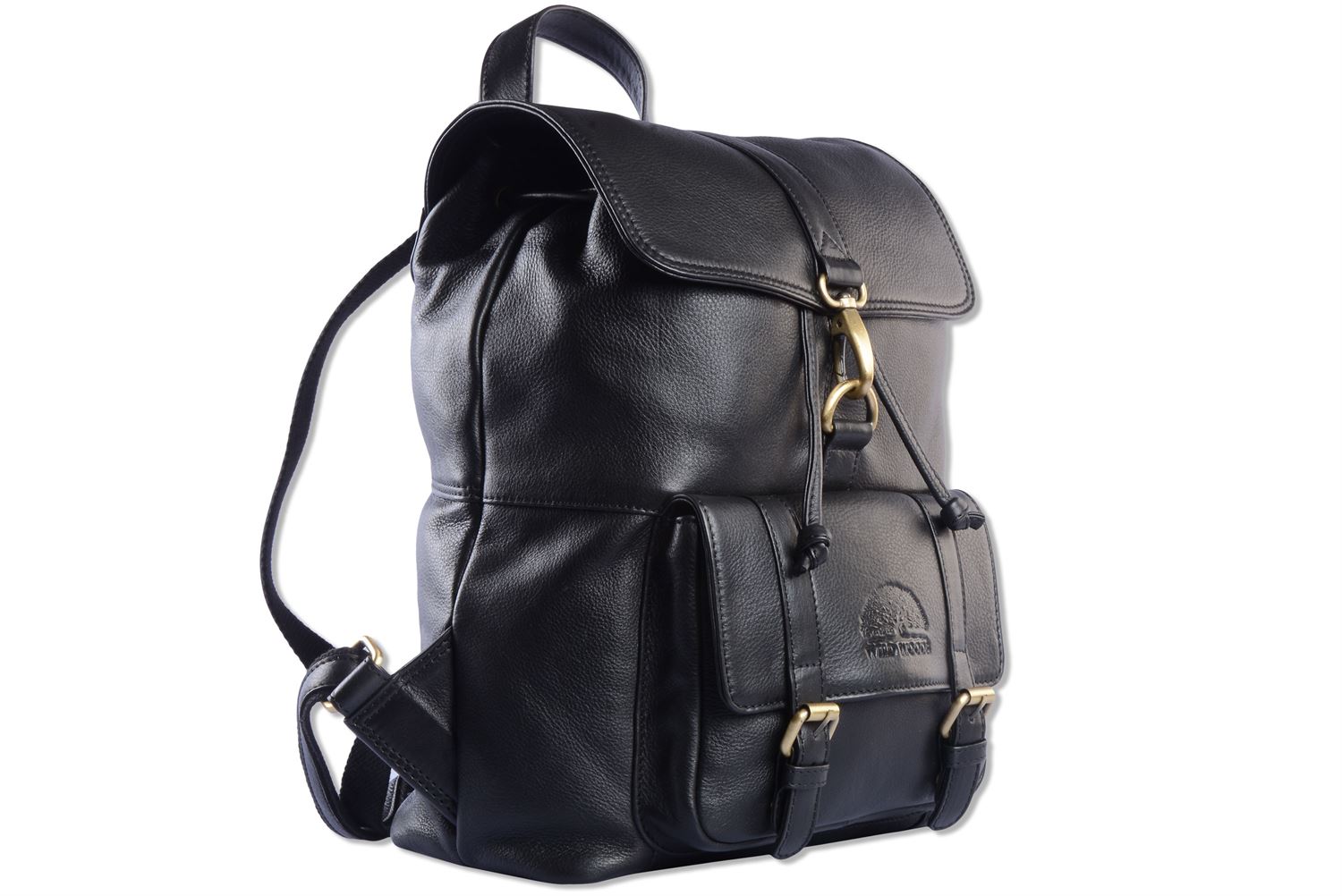 lederrucksack-herren-463kpj-1.jpg Schwarzer Rucksack aus Büffelleder von Woodland – Bild 1