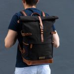 Rolltop Rucksack »Wyatt« Canvas, Leder + Laptopfach | DRAKENSBERG